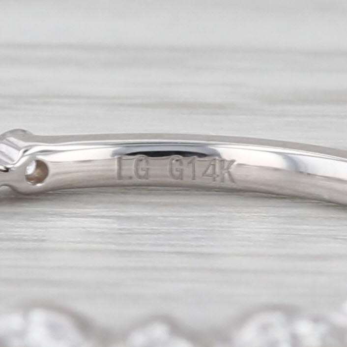 New 0.43ctw Lab Grown Diamond Wedding Band 14k White Gold Stackable Ring Sz 6.75