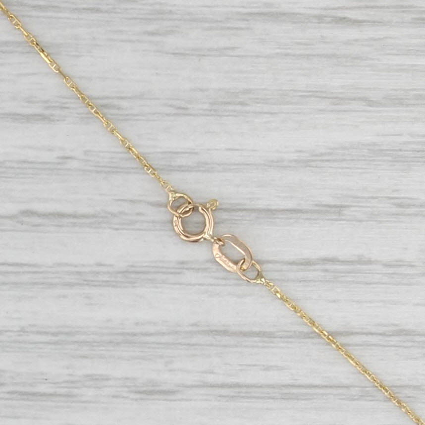 Small Brushed Heart Pendant Necklace 14k Yellow Gold 18" Anchor Mariner Chain