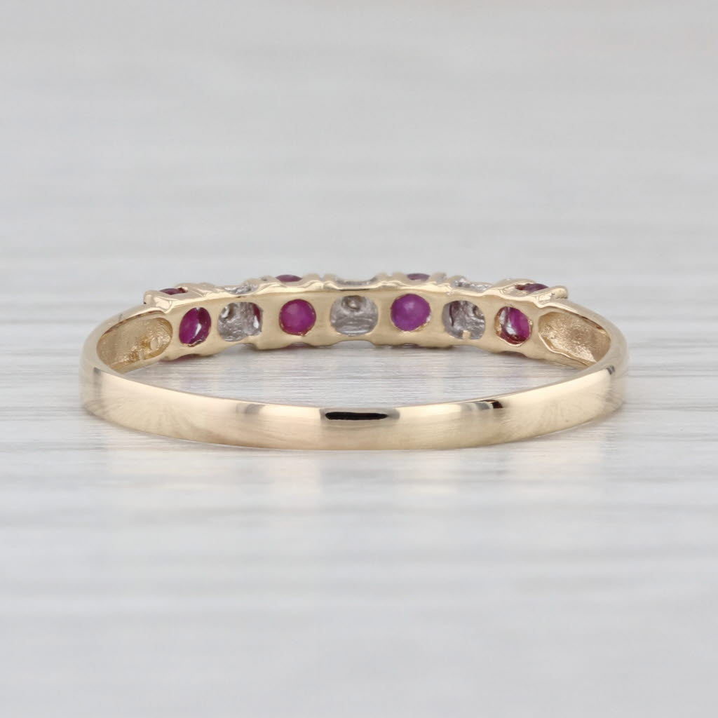 0.30ctw Ruby Diamond Stackable Ring 10k Yellow Gold Size 8.75 Bridal
