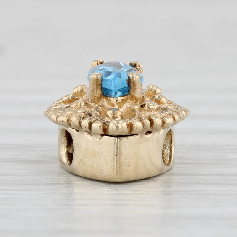 Light Gray Richard Klein 0.65ct Marquise Blue Topaz Slide Bracelet Charm 10k Yellow Gold