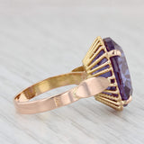16.10ct Lab Created Purple Sapphire Ring 18k Rose Gold Oval Solitaire Size 6