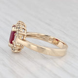 2.10ctw Ruby Diamond Halo Ring 14k Yellow Gold Size 7.25 Engagement