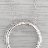 0.20ctw Diamond Eternity Circle Pendant Necklace 10k White Gold 18" Rope Chain
