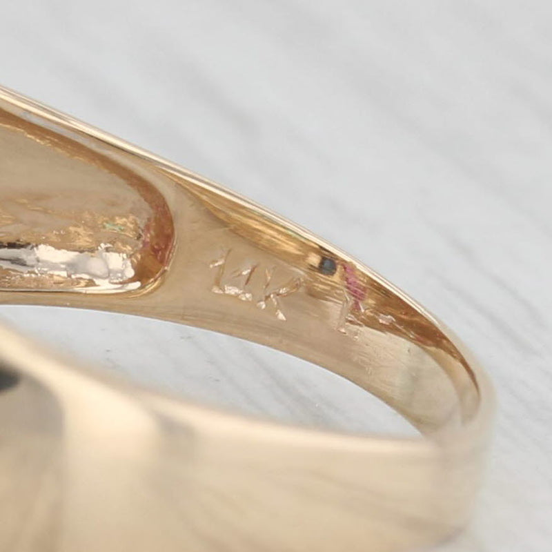 0.72ctw Sapphire Ruby Diamond Ring 14k Yellow Gold Size 11.5 Men's
