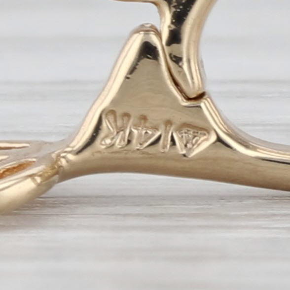 Floral Hinged Pendant Enhancer Clasp 14k Yellow Gold Jewelry Making Findings