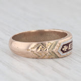 Antique Name Cigar Band Style Ring 10k Yellow Gold Enamel Size 8.75 Edward