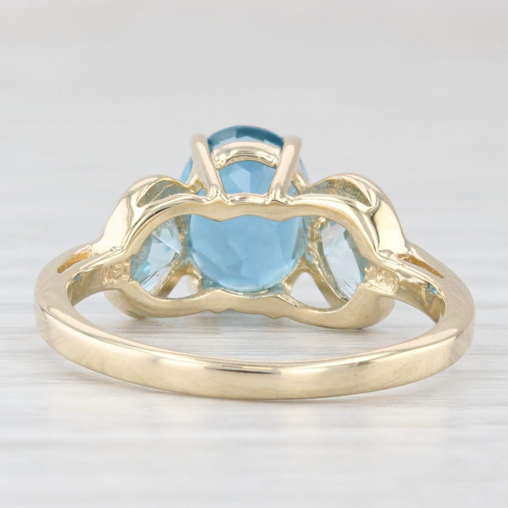 Light Gray 3.35ctw London & Light Blue Topaz Ring 14k Yellow Gold Size 8.25