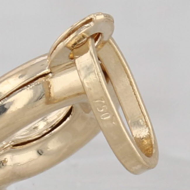 Skeleton Key Pendant 18k Yellow Gold 3 D Charm