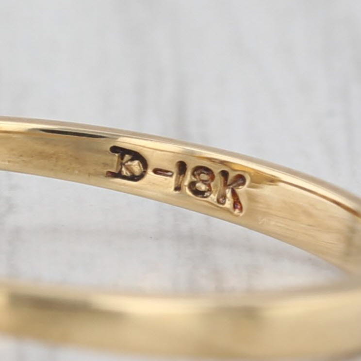 Opal Diamond Ring 18k Yellow Gold Size 6.25 Oval Cabochon