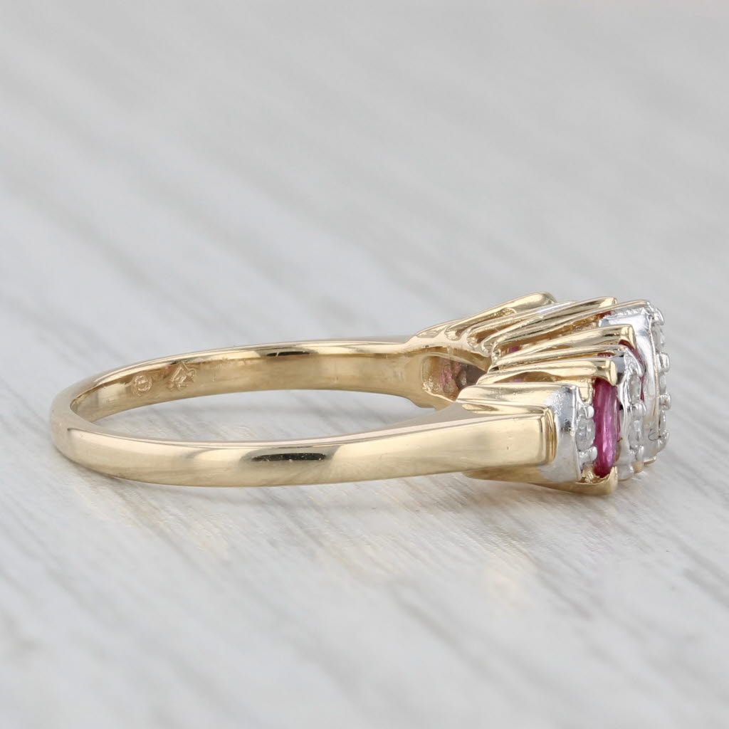 Light Gray 0.60ctw Ruby Diamond Ring 14k Yellow Gold Size 5 Tiered Stackable