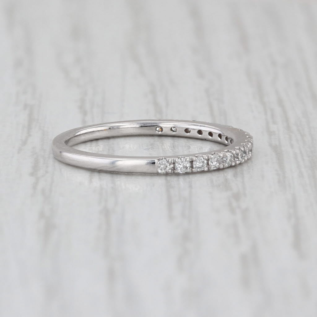 0.27ctw Diamond Wedding Band 14k White Gold Size 6.25 Stackable Ring