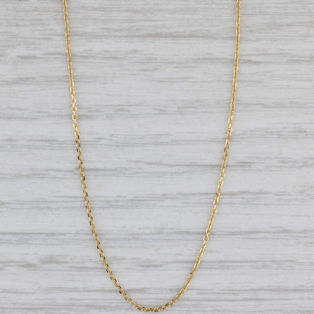 Gray New Cable Chain Necklace 10k Yellow Gold 18" 1.1mm