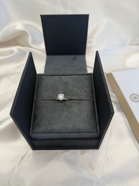 David Yurman 3.02ct Round Diamond SI1 E Ring w/ Box GIA Platinum Size 6.5