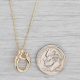 Mother and Child Charm Pendant Necklace 14k Yellow Gold 19.25" Box Chain