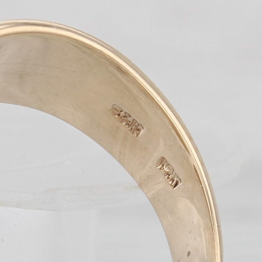 Gray White Yellow Gold Leaf Ring 14k Adjustsable Band Size 5 +