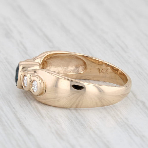 0.59ctw Blue Sapphire Diamond Ring 14k Yellow Gold Size 5.75 Engagement