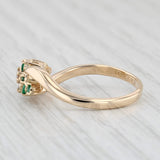 0.26ctw Diamond Emerald Cluster Ring 14k Yellow Gold Size 7 Bypass