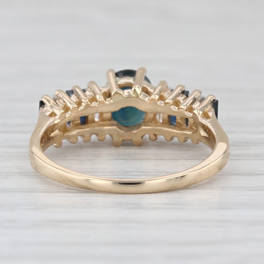1.97ctw Oval Blue Sapphire Diamond Ring 14k Yellow Gold Size 7.25