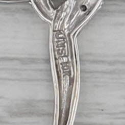 Diamond Accented Heart Cross Pendant 10k White Gold Small Drop