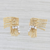 0.40ctw Diamond Abstract Earrings 18k Yellow Gold Pierced Omega Back Drops