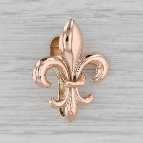 Fleur De Lis Pendant 10k Rose Gold French Symbol