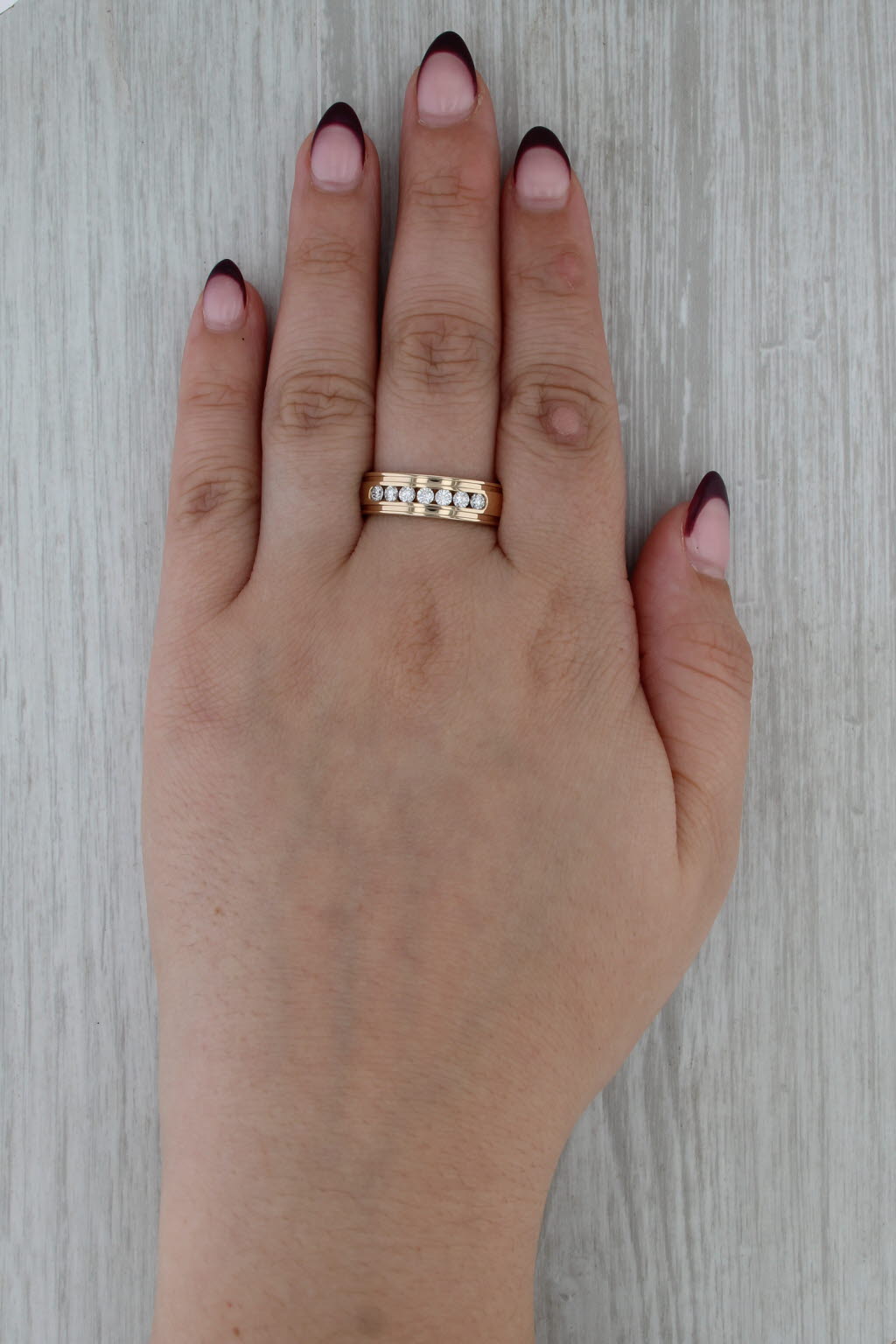 0.42ctw Diamond Men's Wedding Band 14k Yellow Gold Size 9.75-10 Ring