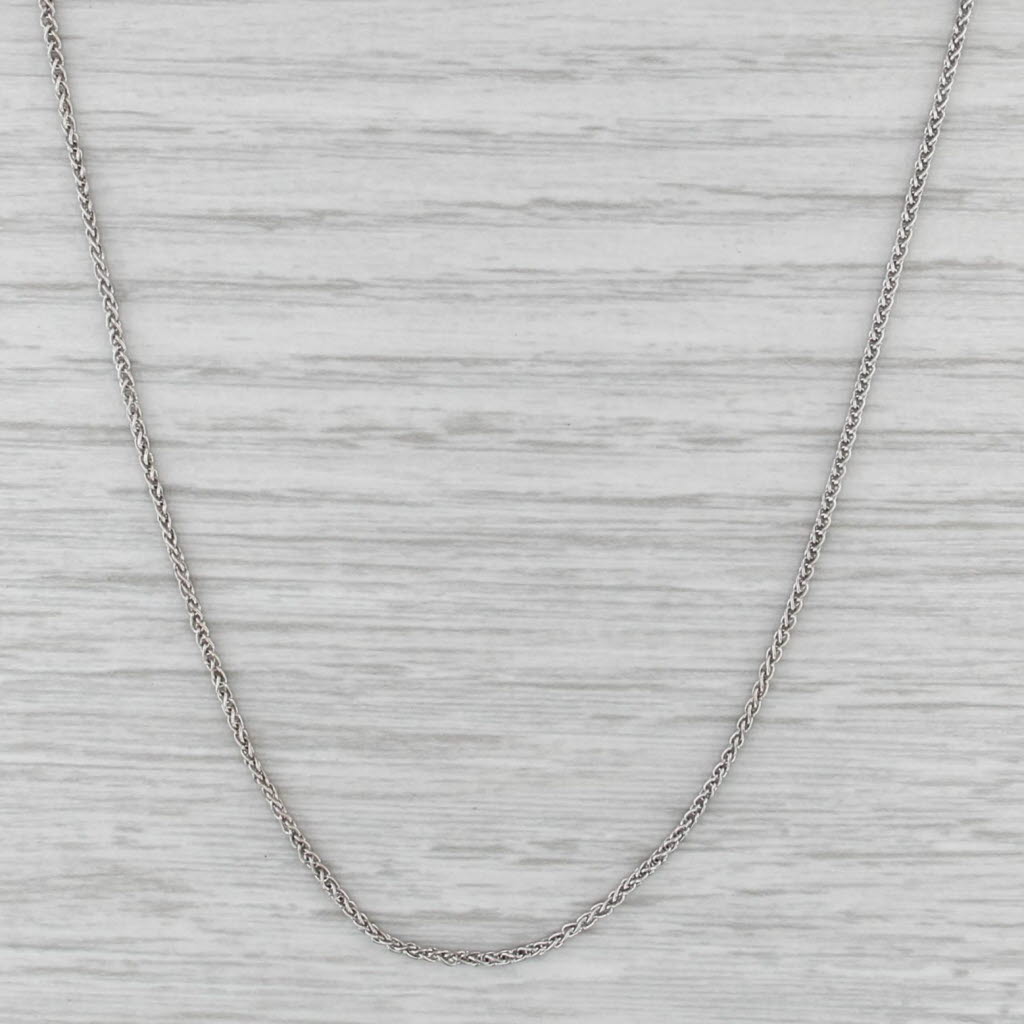 18" 1.3mm Wheat Chain Necklace 14k White Gold