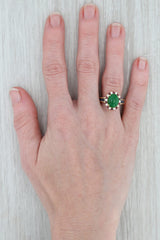 Gray Jadeite Jade Diamond Ruby Halo Sapphire Ring 18k Yellow Gold Size 7