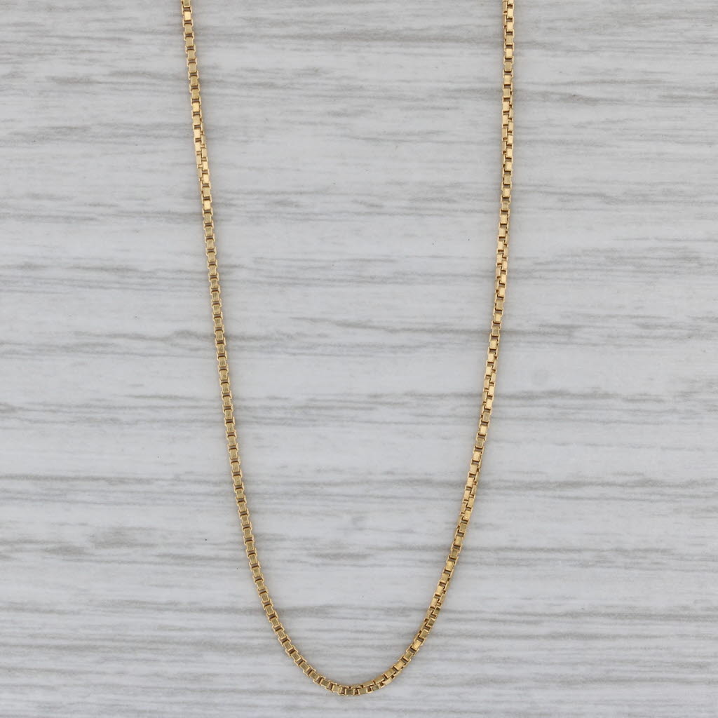 Gray Box Chain Necklace 18k Yellow Gold Italian 24.75" 1mm