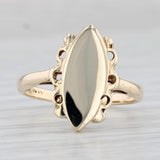 Light Gray Engravable Vintage Signet Ring 10k Yellow Gold Size 6