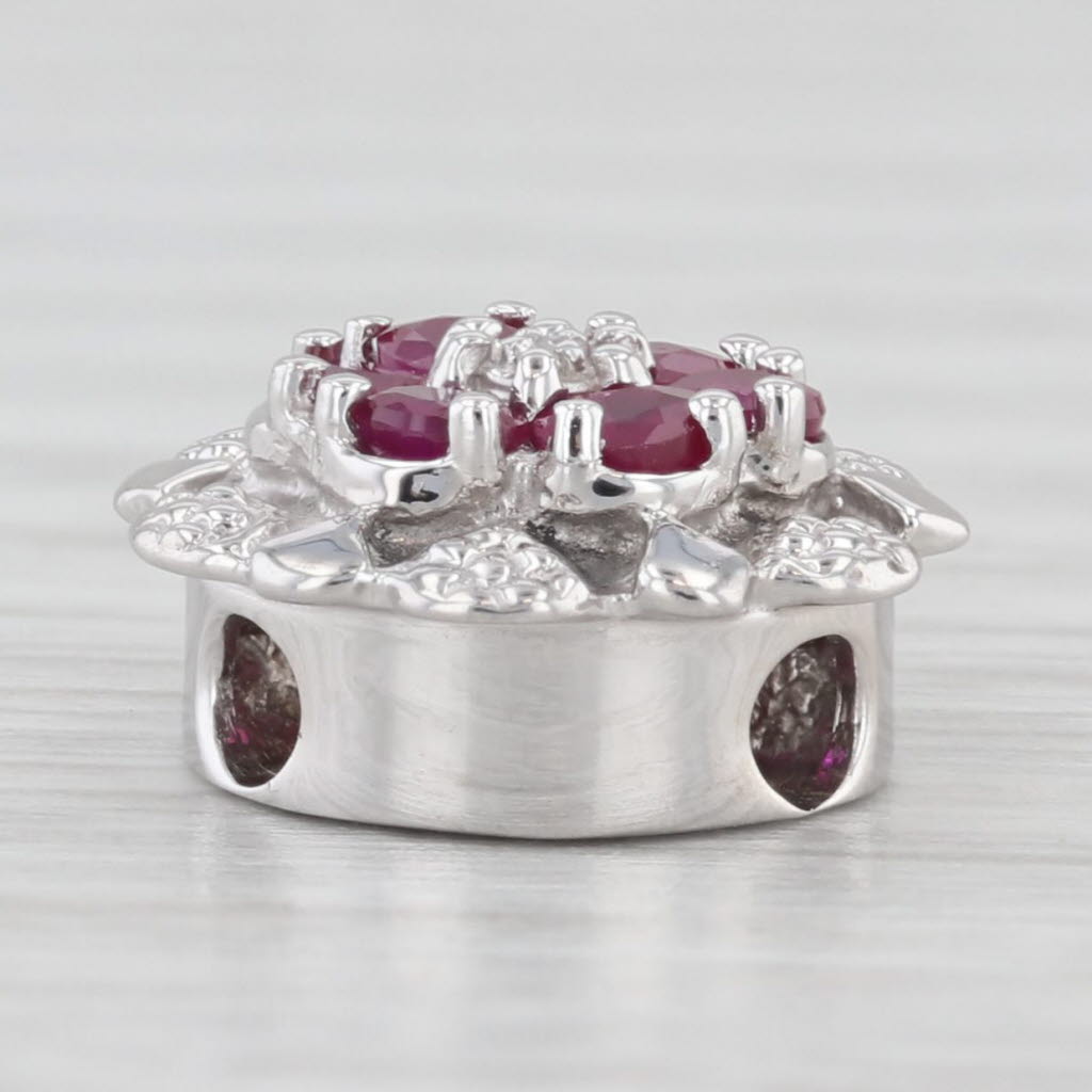 Light Gray Richard Klein 0.48ctw Ruby Flower Slide Bracelet Charm 14k White Gold