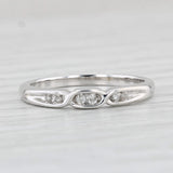 Light Gray Diamond Accented Wedding Band 14k White Gold Size 7 Stackable Ring