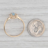 0.57ctw Marquise Aquamarine Diamond Halo Ring 10k Yellow Gold Size 8.5