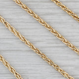 Gray 1.34ctw Emerald Diamond V Necklace 14k Yellow Gold 15.5" Wheat Chain