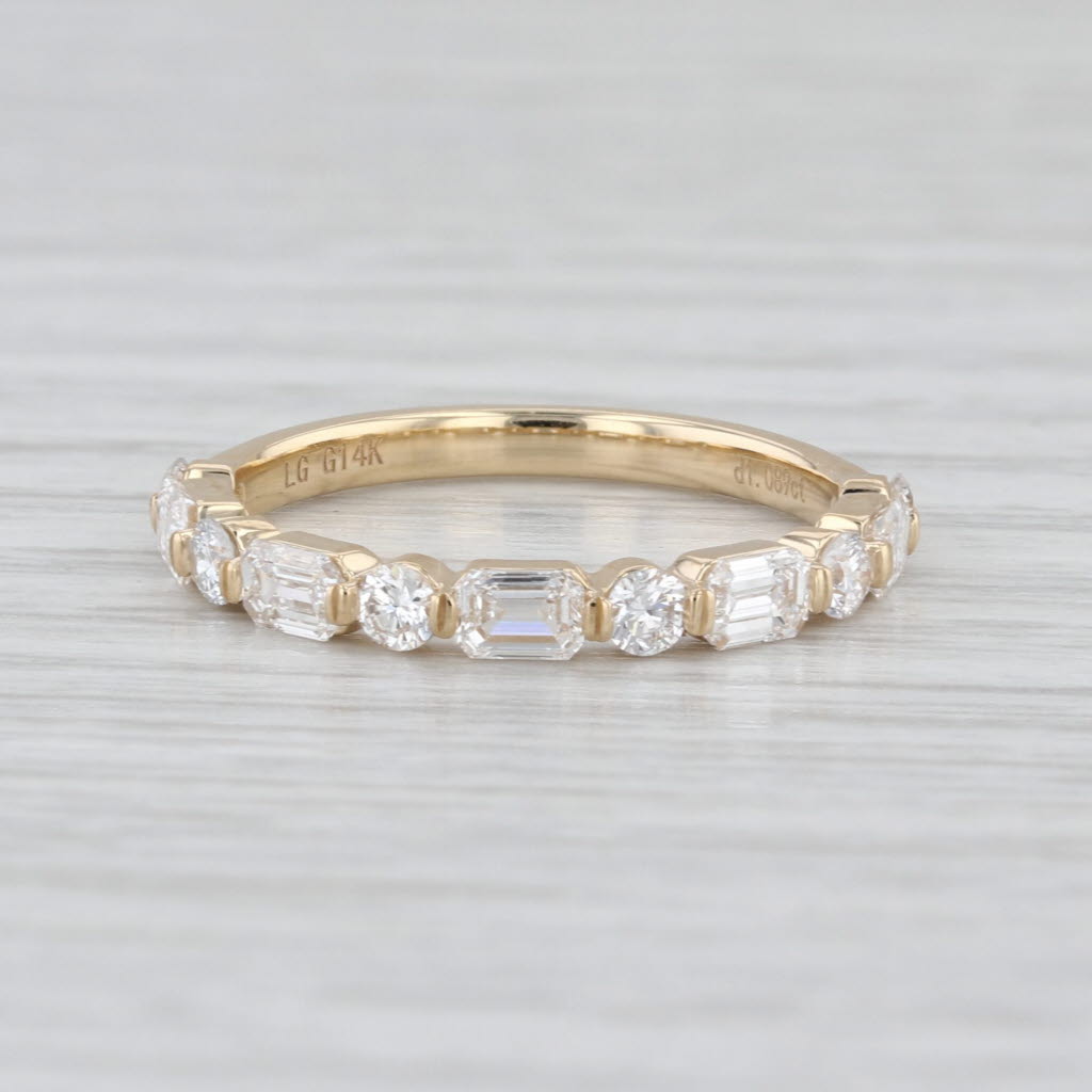 New 1.09ctw Lab Grown Diamond Wedding Band 14k Yellow Gold Sz 6.5 Stackable Ring