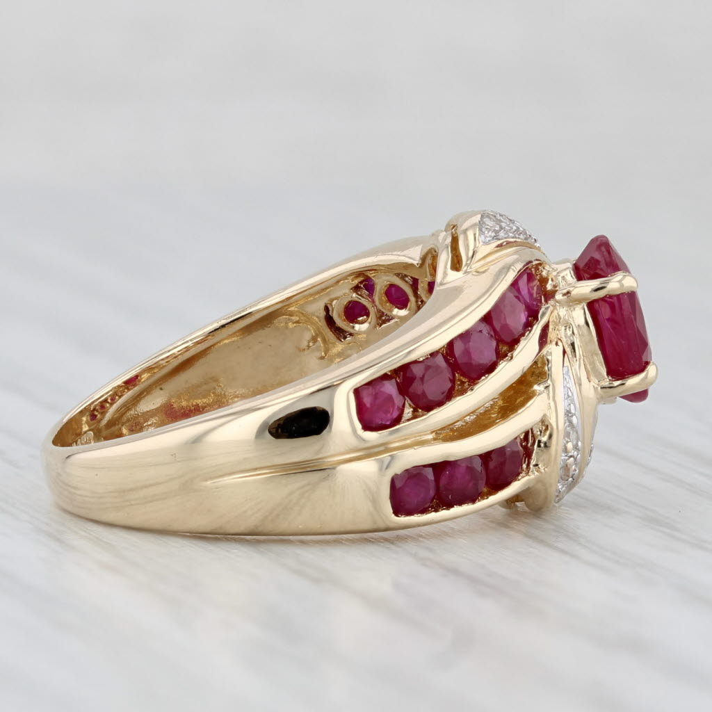 Light Gray 2.34ctw Oval Ruby Ring 14k Yellow Gold Size 7.25