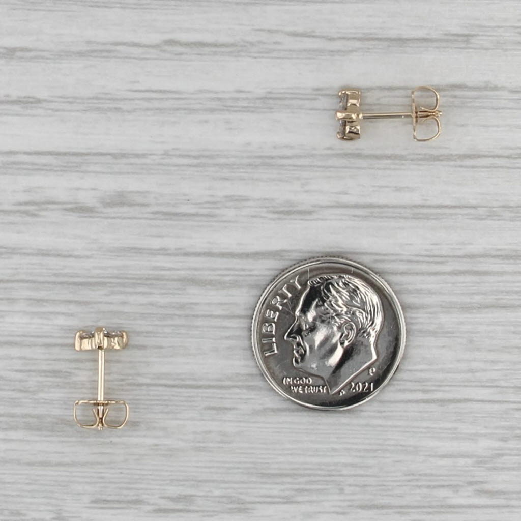0.24ctw 3-Stone Diamond Stud Earrings 14k Yellow Gold Studs