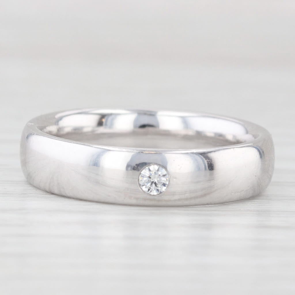 Diamond Solitaire Wedding Ring 950 Platinum Size 7.25 Band Tomas Rae COA