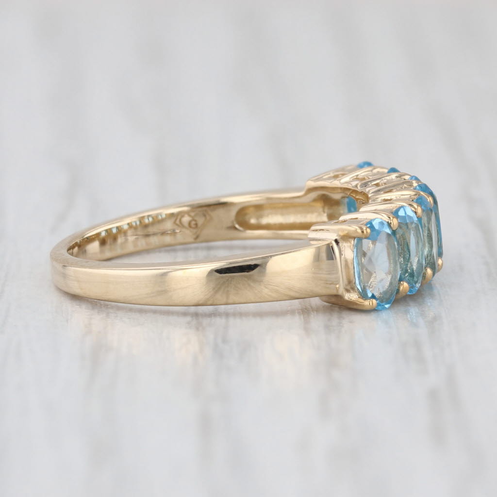 2.10ctw Blue Topaz Ring 14k Yellow Gold Size 7 Stackable