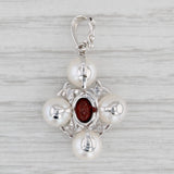 Gray 0.58ct Garnet Cultured Pearl Enhancer Pendant 14k White Gold Clip Bail