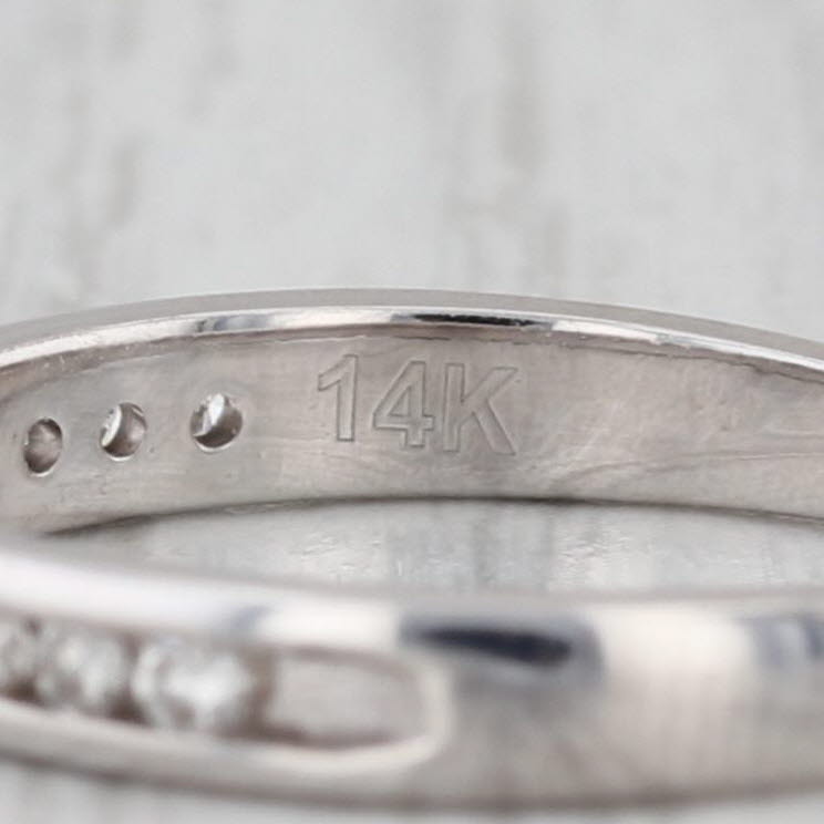 0.20ctw Diamond Wedding Ring 14k White Gold Size 6.5 Stackable Band