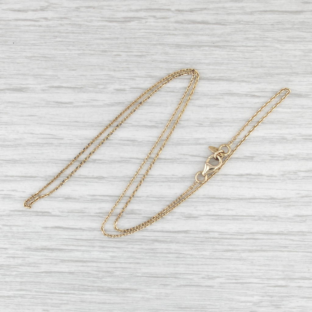 17" 1mm Cable Chain Necklace 14k Yellow Gold