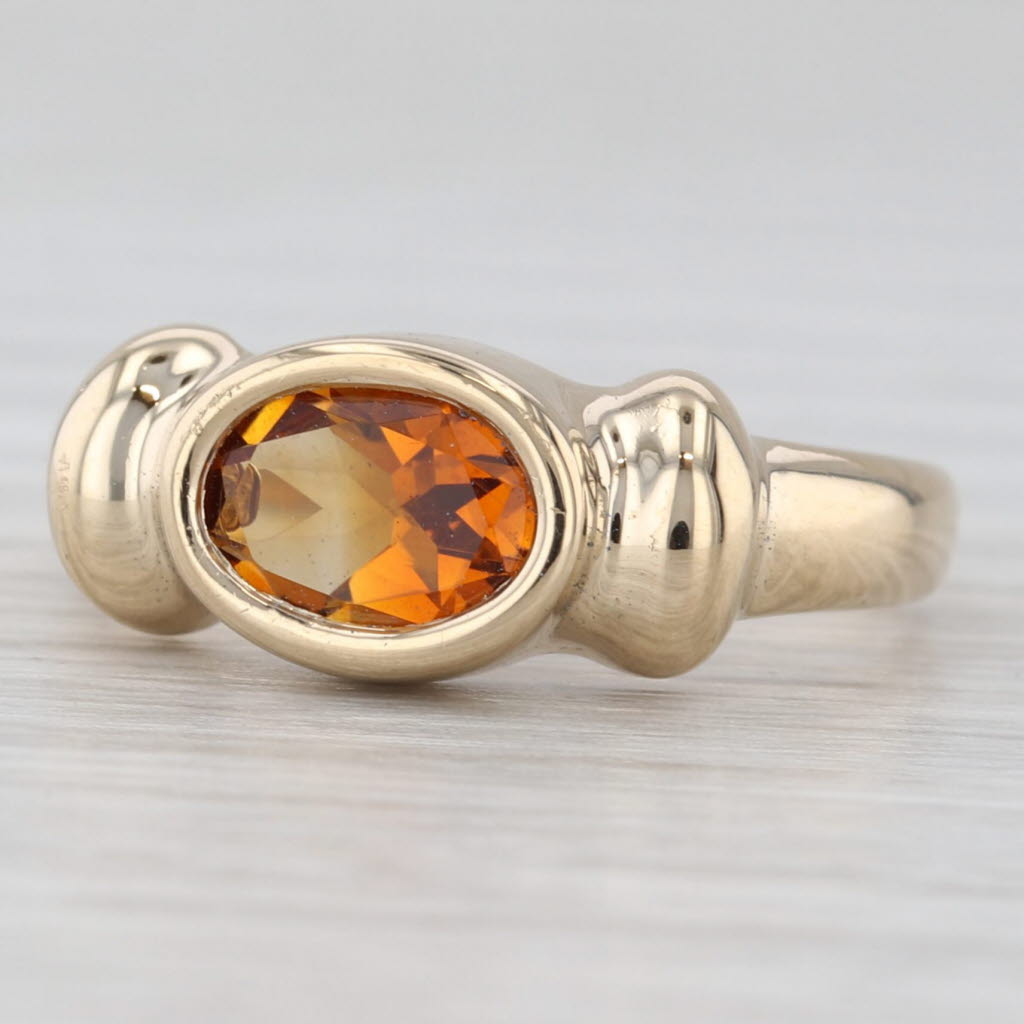 0.90ct Citrine Oval Solitaire Ring 14k Yellow Gold Size 6.25