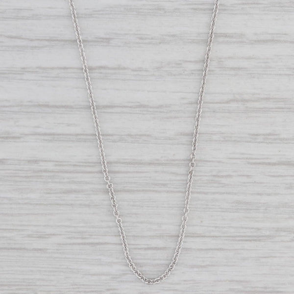 Cable Chain Necklace 18k White Gold 0.8mm 16"