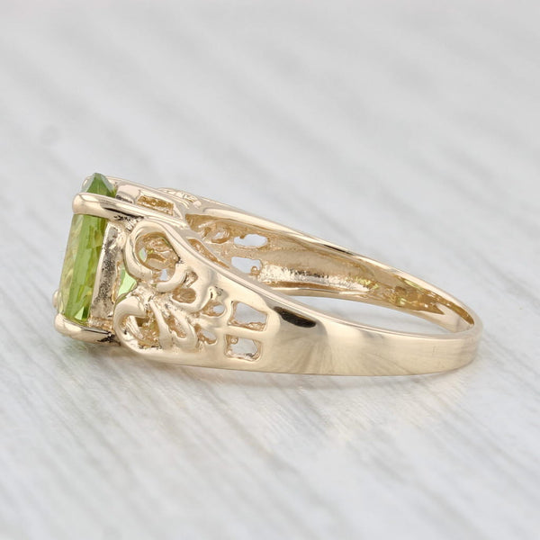 1.75ct Peridot Oval Solitaire Ring 10k Yellow Gold Size 5