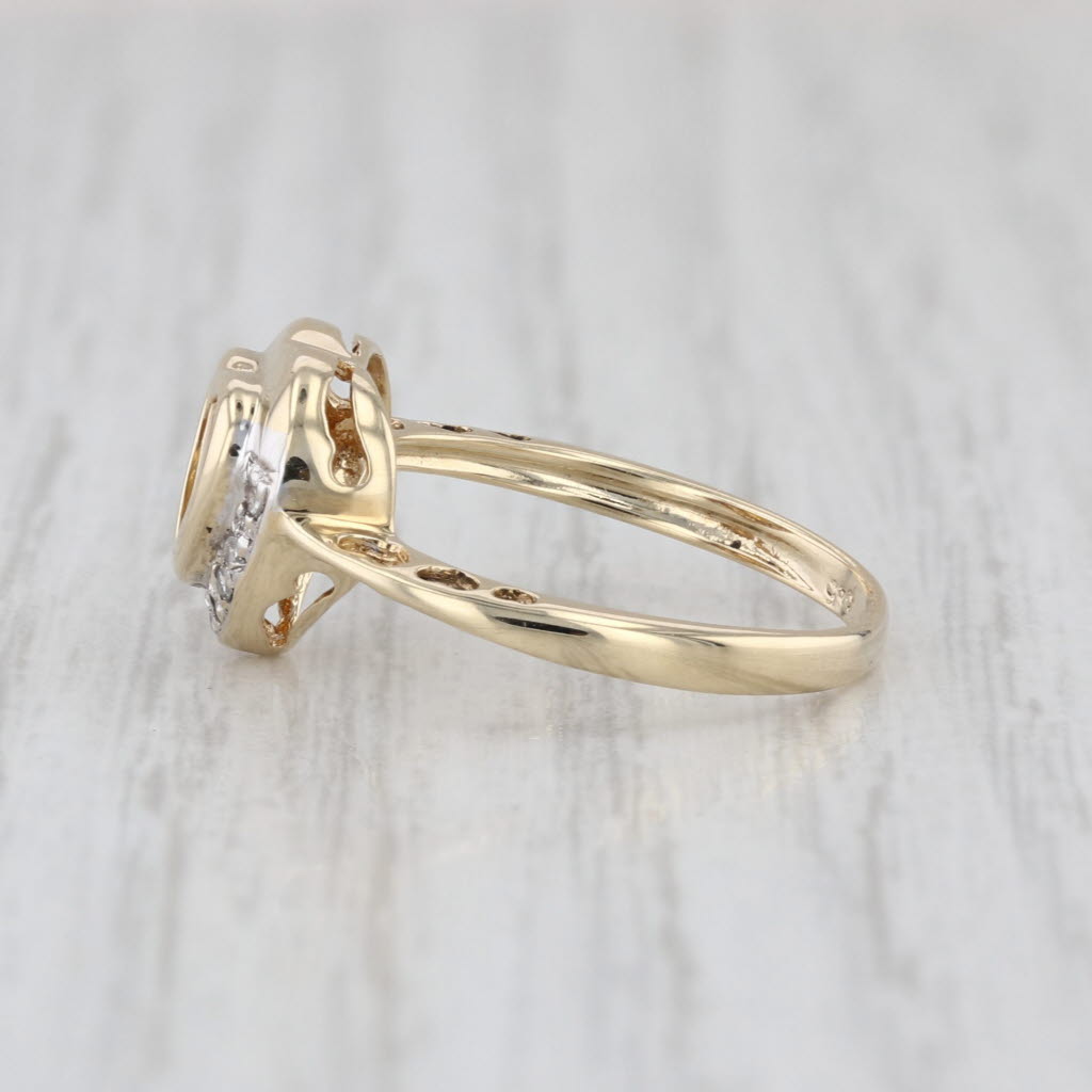 0.81ctw Citrine Heart Diamond Halo Ring 14k Yellow Gold Size 6