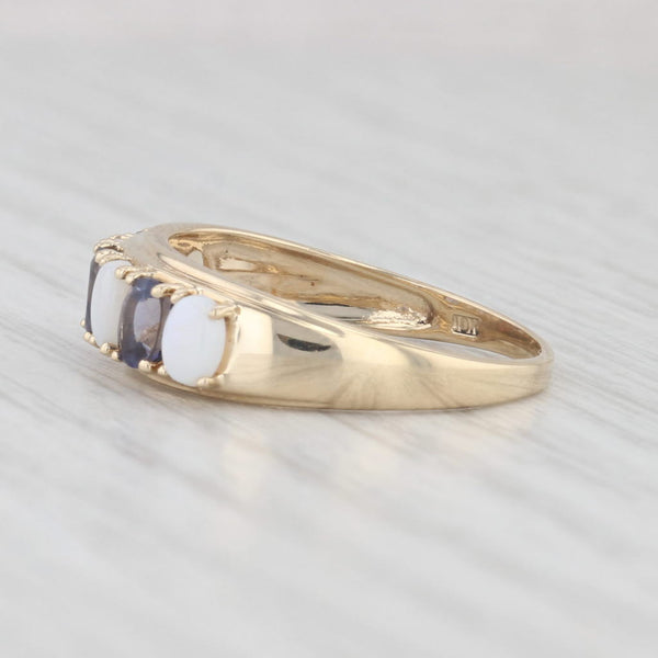 Opal Iolite Ring 10k Yellow Gold Size 7 Stackable