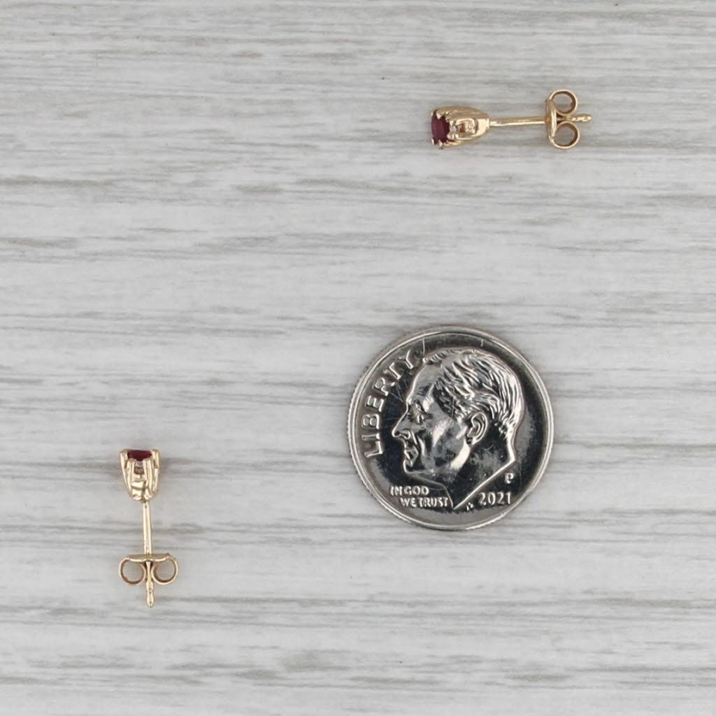 0.30ctw Ruby Diamond Stud Earrings 14k Yellow Gold Studs