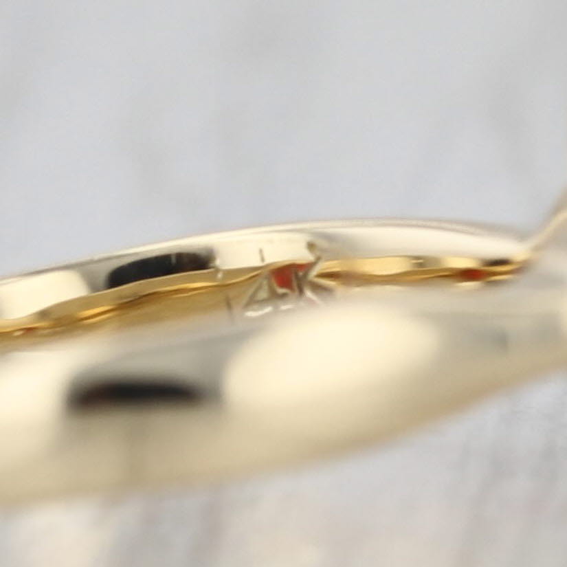Fire Opal Cabochon Diamond Ring 14k Yellow Gold Size 7.75