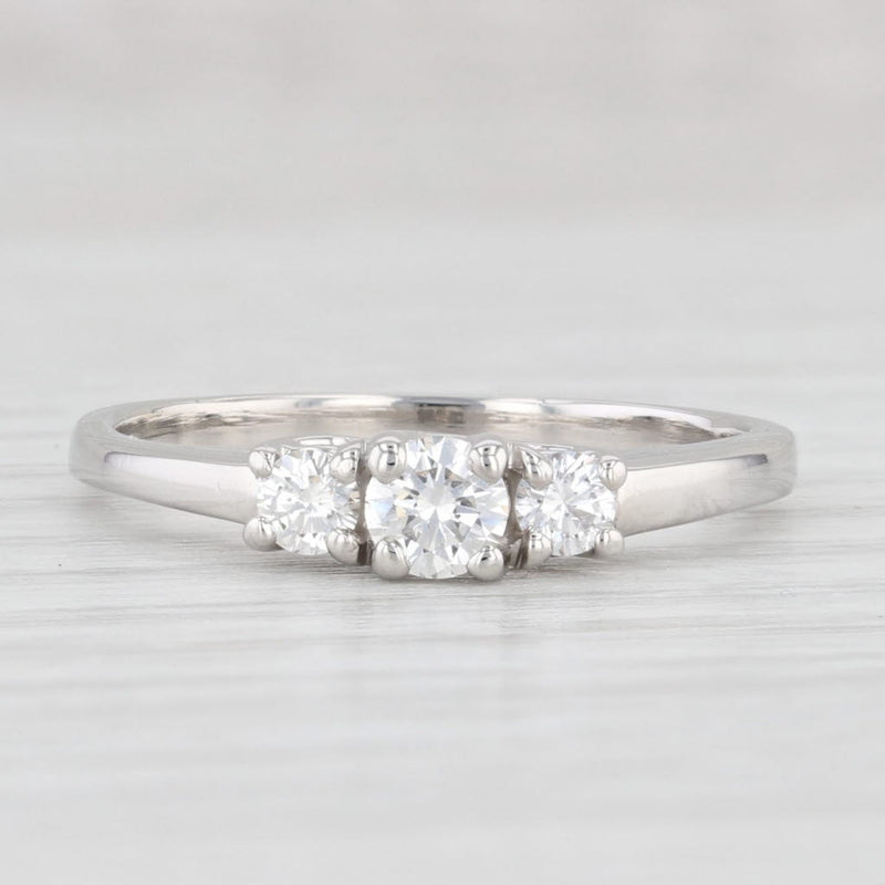 Light Gray 0.41ctw Round Diamond 3-Stone Engagement Ring Platinum Size 8.25
